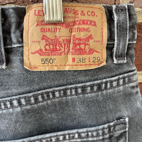 Vintage Faded Black Levi's 550 Jeans Mens 38 x 29 Made in USA‎ Y2K Relaxed Fit - Picture 8 of 11